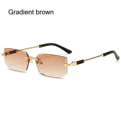 Fashionable UV400 Rimless Rectangle Sunglasses - Y2K Frameless Shades for Everyone!