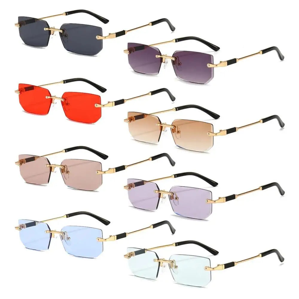 Fashionable UV400 Rimless Rectangle Sunglasses - Y2K Frameless Shades for Everyone!