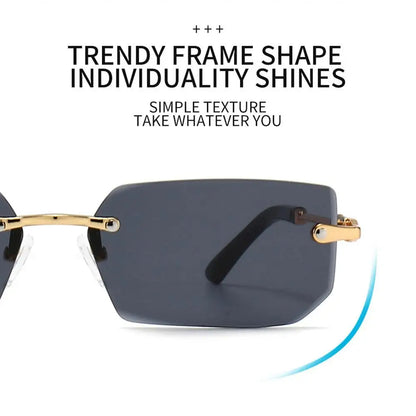 Fashionable UV400 Rimless Rectangle Sunglasses - Y2K Frameless Shades for Everyone!