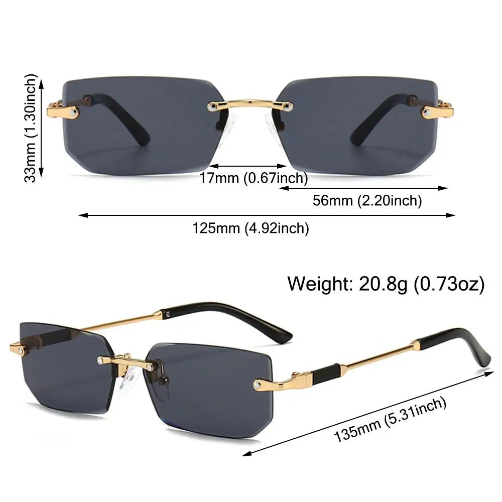 Fashionable UV400 Rimless Rectangle Sunglasses - Y2K Frameless Shades for Everyone!